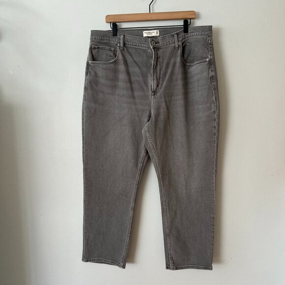 Abercrombie & Fitch The Ankle Straight Ultra High Rise Gray Jeans Size 34/18 - Picture 1 of 8